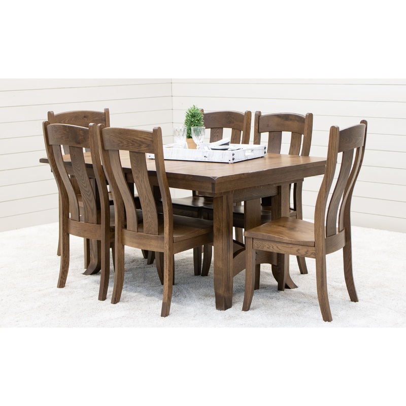 Shaker Trestle White Oak Extendable Dining Set for 6-10
