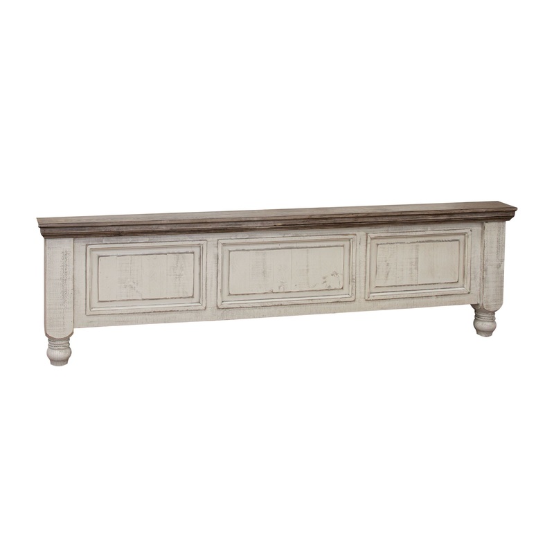 Stone – Queen Footboard & Rails – Antiqued Ivory / Weathered Gray