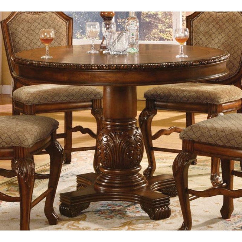 Acme Chateau De Ville Round Counter Height Pedestal Table in Cherry 04082