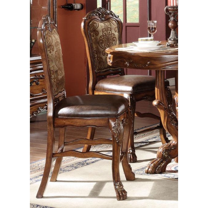 Acme Dresden Counter Height Dining Chairs in Brown Cherry Oak 12162 (Set of 2)