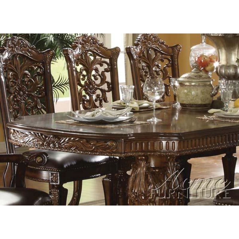 Acme Vendome Double Pedestal Dining Table in Cherry