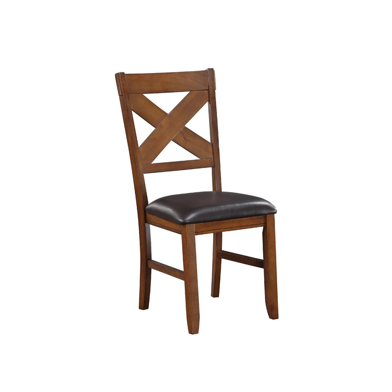 Apollo Espresso PU & Walnut Side Chair