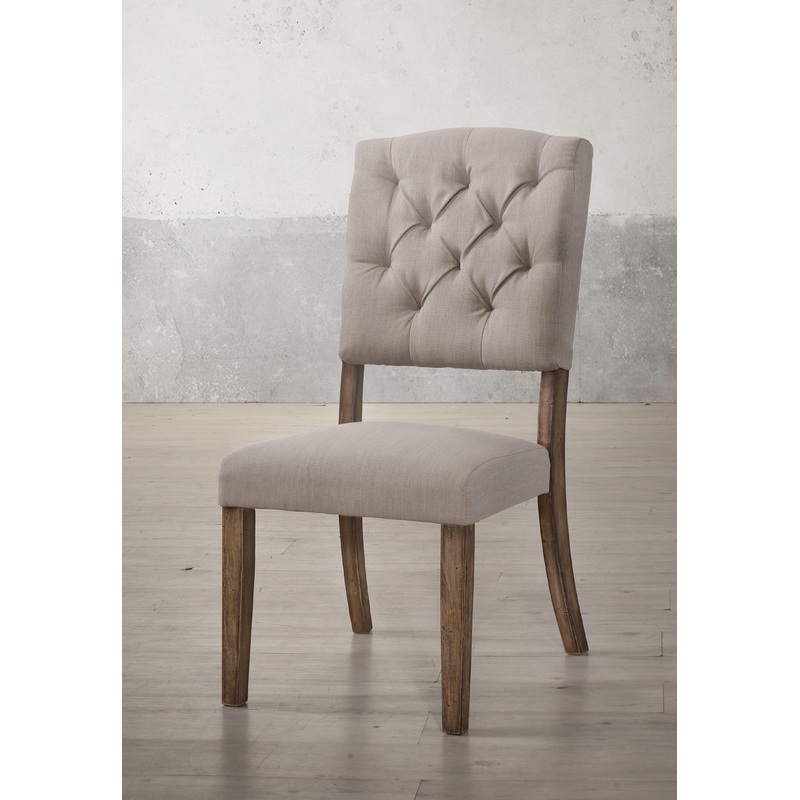 Bernard Cream Linen & Weathered Oak Side Chair