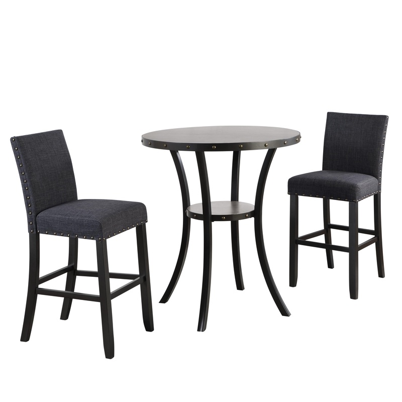 CRISPIN 36″ ROUND BAR TABLE-GRAY