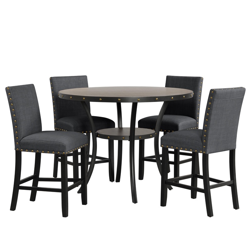 CRISPIN 48″ ROUND COUNTER TABLE-GRAY