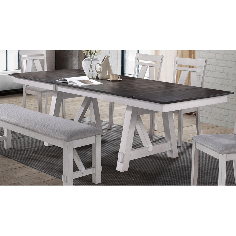 New Classic Furniture Maisie Dining Table in White/Brown