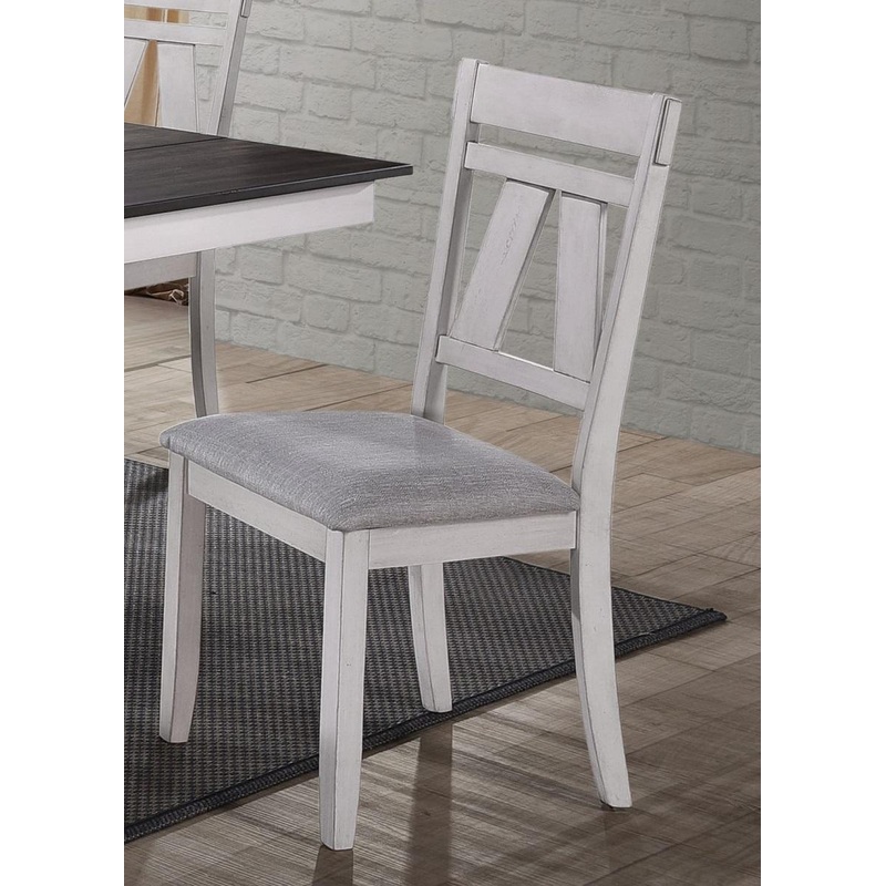 New Classic Furniture Maisie Side Chair in White/Brown (Set of 2)