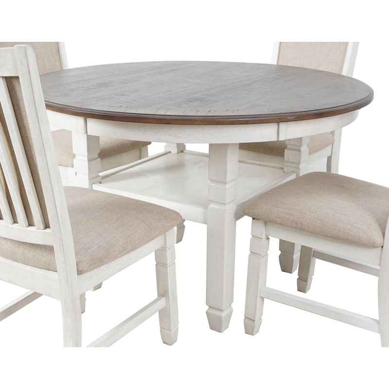 New Classic Furniture Prairie Point 47″ Round Dining Table in White-W