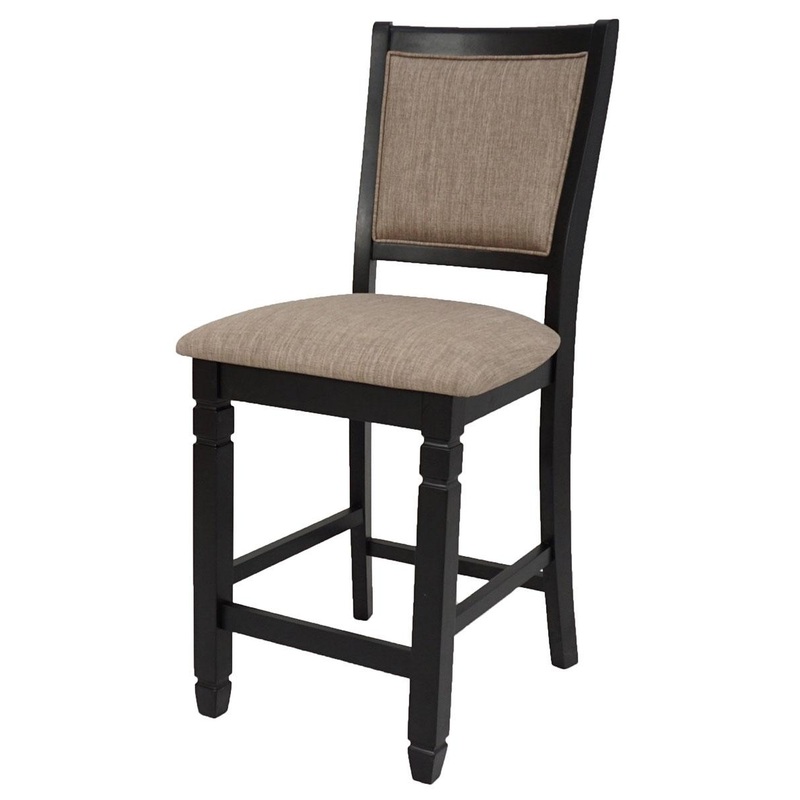 New Classic Furniture Prairie Point Counter Height Chair in Black (Set of 2)