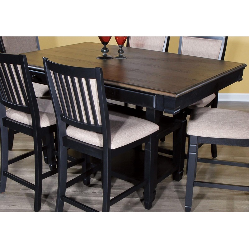 New Classic Furniture Prairie Point Rectangular Counter Height Table in Black