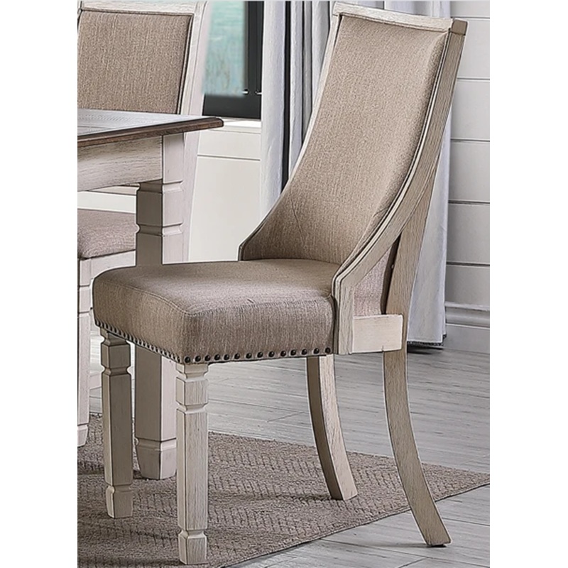 New Classic Furniture Prairie Point Upholstered Arm Chair in White (Set of 2)
