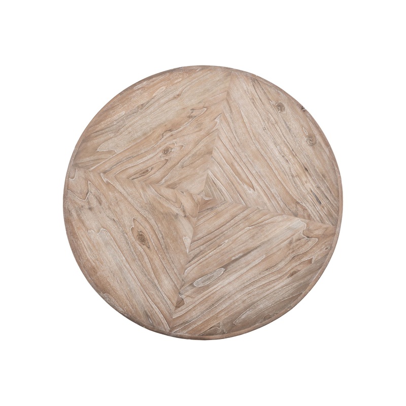 White Teak – 47″ Round Table Top – Ivory White