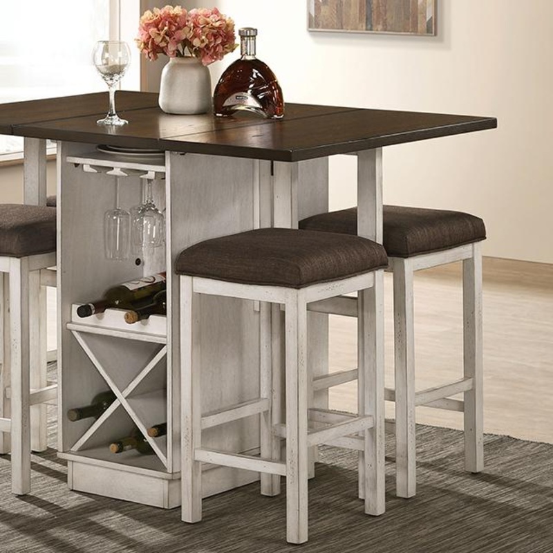 BINGHAM Counter Ht. Table w/ 2 x 15″ Leaves