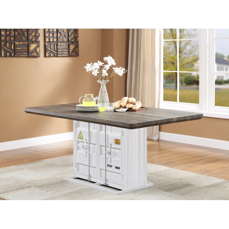 Cargo Antique Walnut & White Dining Table
