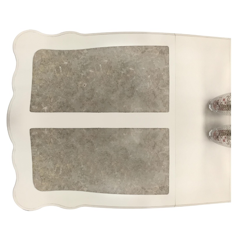 Chantelle Marble & Pearl White Dining Table