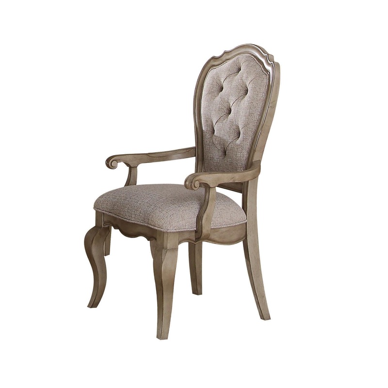 Chelmsford Beige Fabric & Antique Taupe Arm Chair