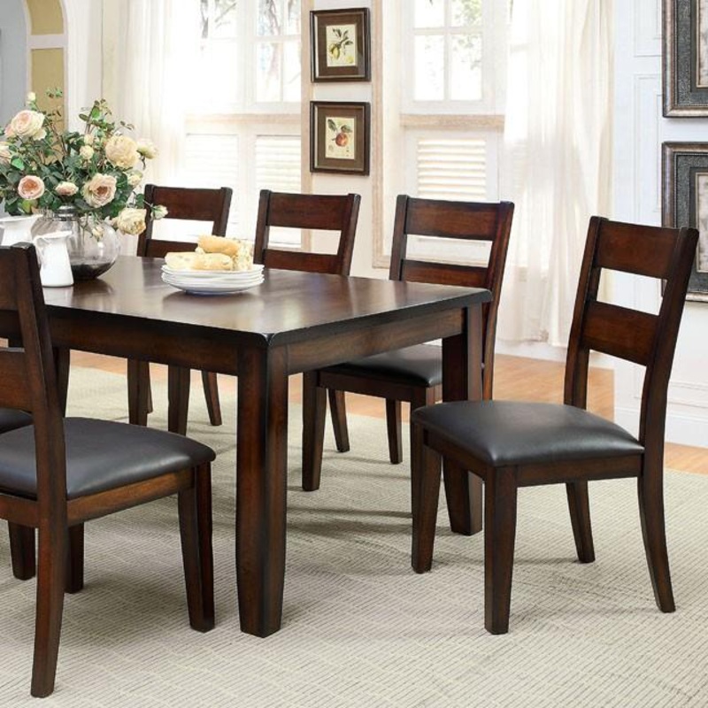DICKINSON I Dark Cherry Dining Table w/ 18″ Leaf