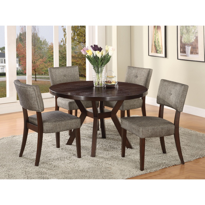 Drake Gray Fabric & Espresso Side Chair