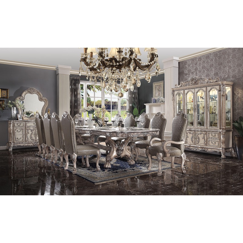 Dresden Vintage Bone White Dining Table (136″L)