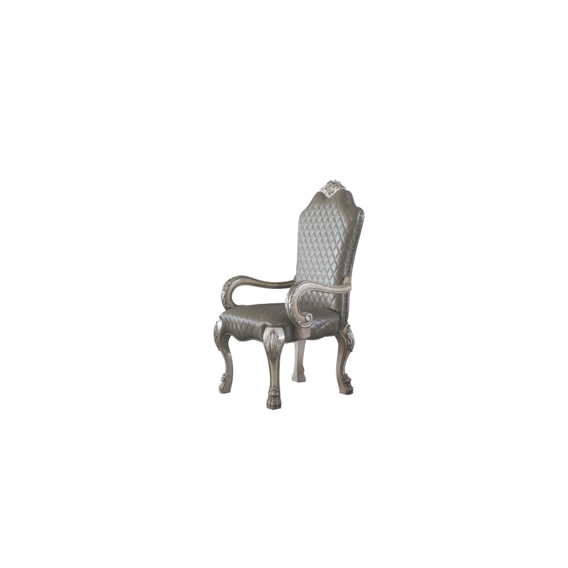Dresden Vintage Bone White & PU Arm Chair