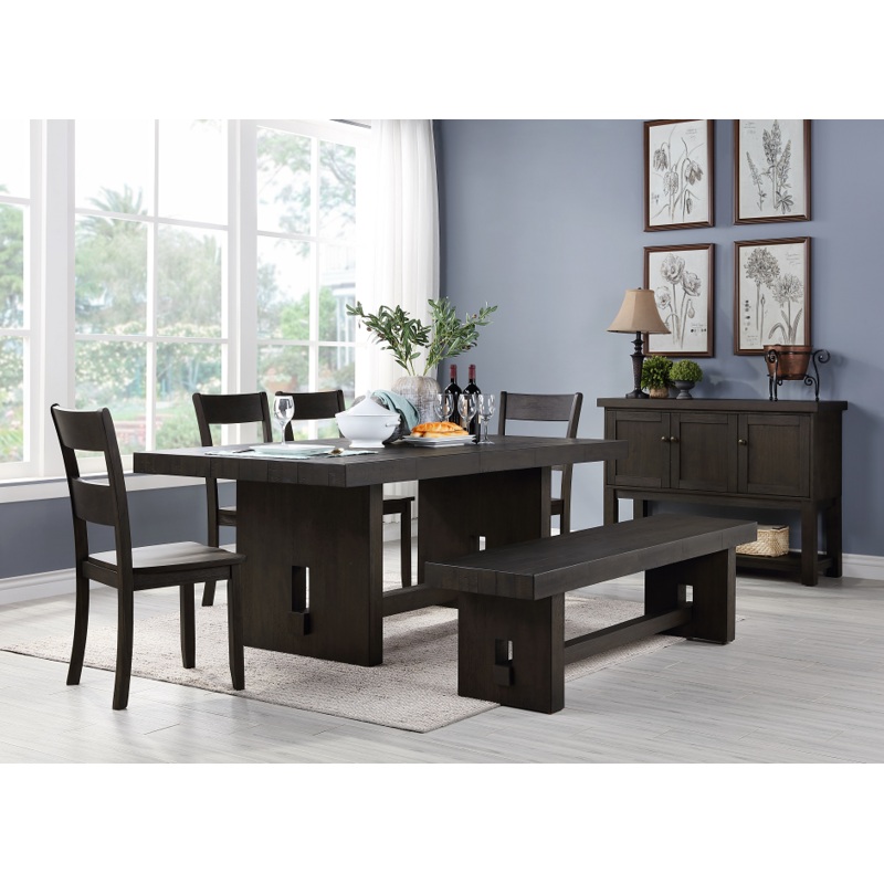 Haddie Distressed Walnut Dining Table
