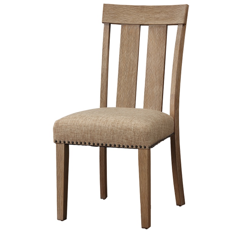 Nathaniel Fabric & Maple Side Chair , Slatted Back