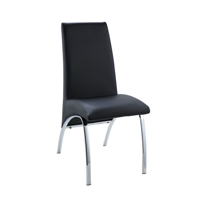 Pervis Black PU & Chrome Side Chair