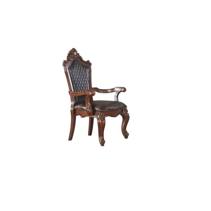 Picardy Cherry Oak & PU Arm Chair