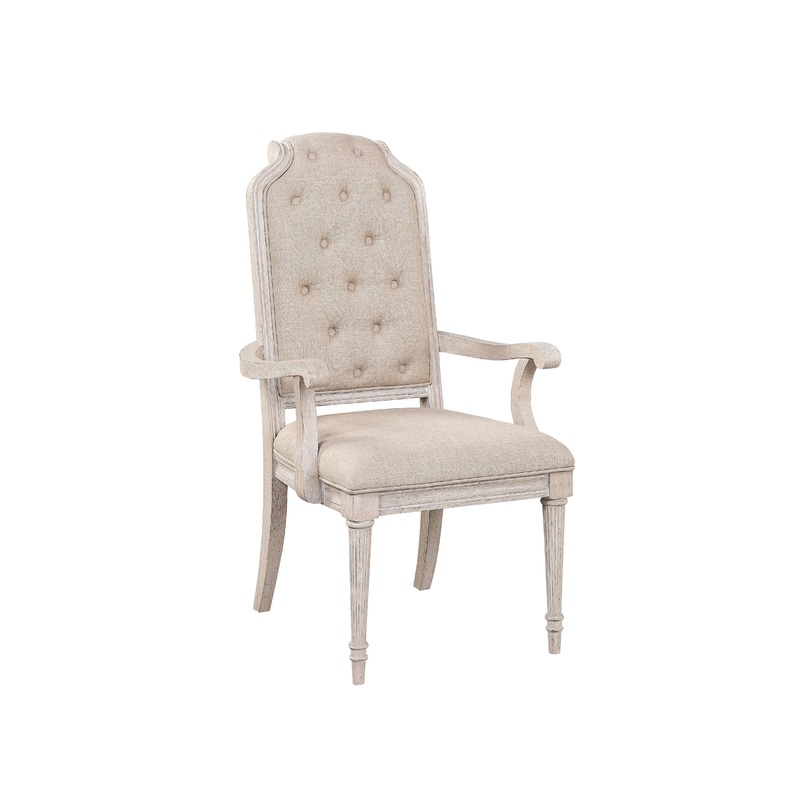 Wynsor Fabric & Antique Champagne Arm Chair