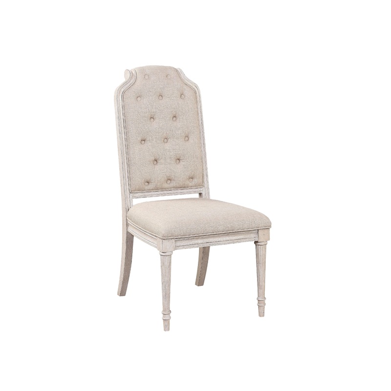 Wynsor Fabric & Antique Champagne Side Chair