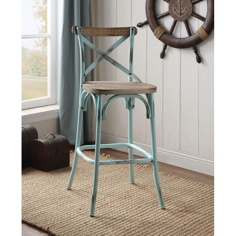 Zaire Antique Sky & Antique Oak Bar Chair (1Pc)