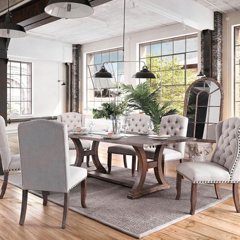 GIANNA Rustic Oak 77″ Dining Table