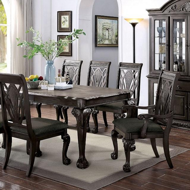 Petersburg Dark Gray Dining Table w/ 1×18″Leaf