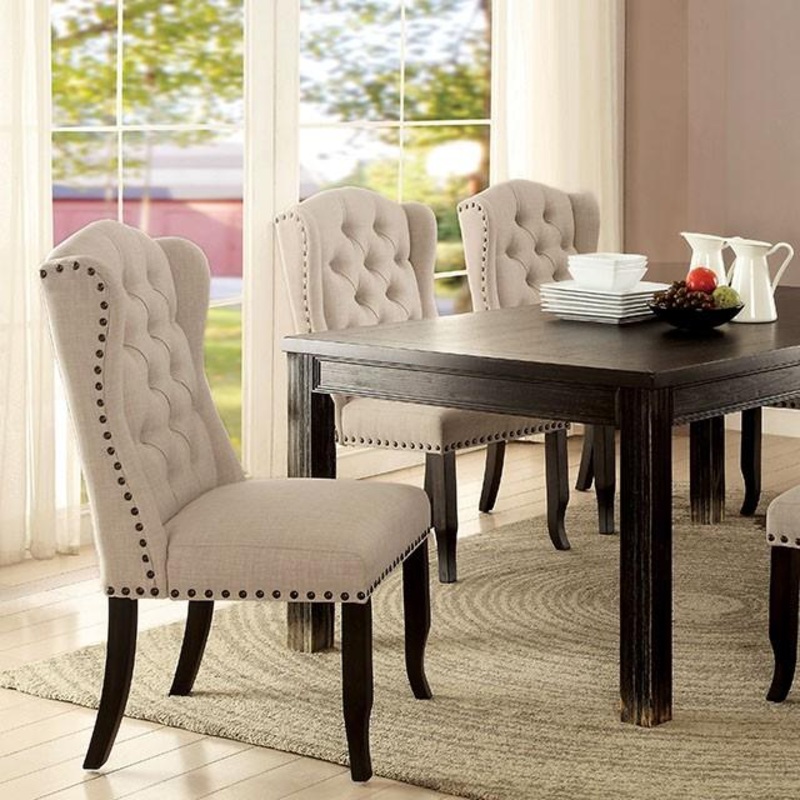 Sania I Antique Black 72″ Dining Table