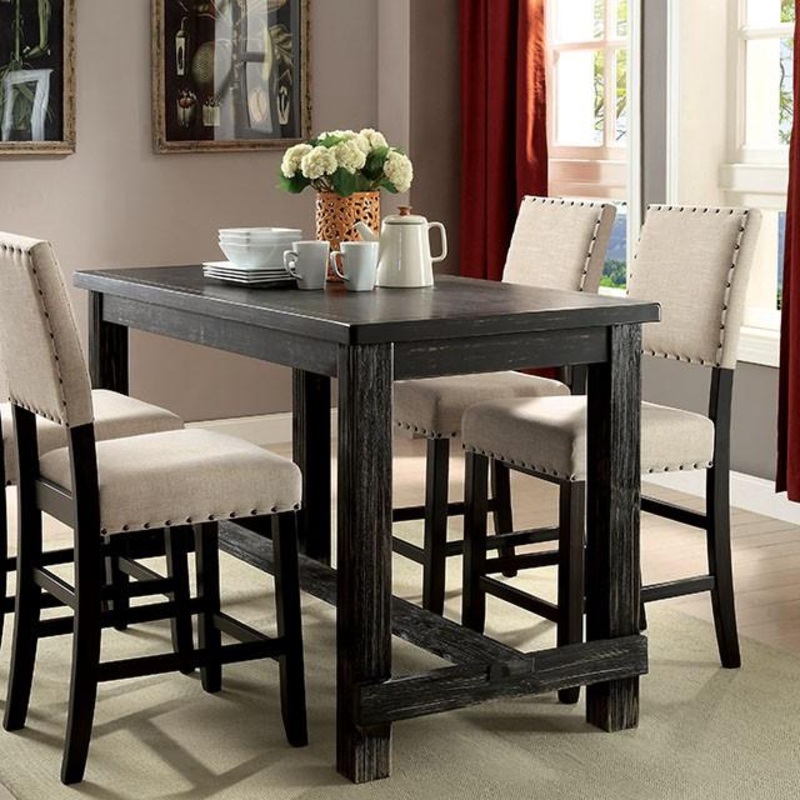 Sania III Antique Black 60″ Counter Ht. Table