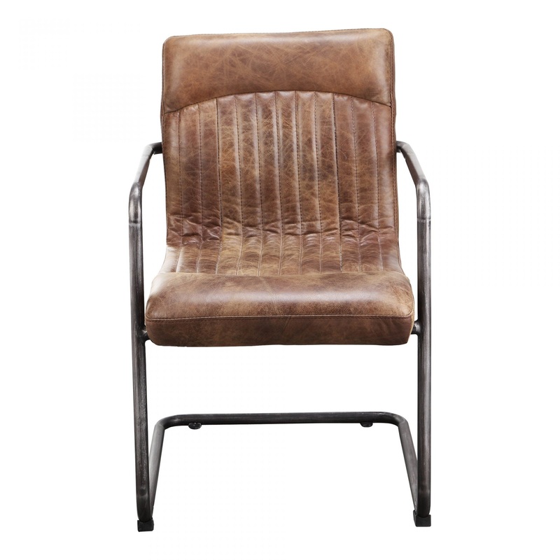 Ansel Arm Chair Grazed Brown Leather