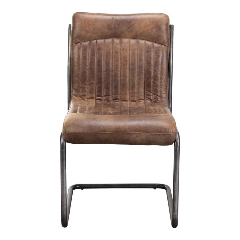 Ansel Dining Chair Grazed Brown Leather