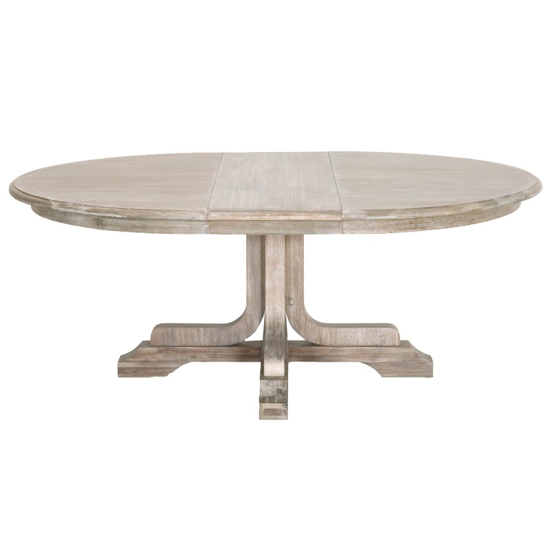 Torrey 60″ Round Extension Dining Table – Natural Gray Acacia
