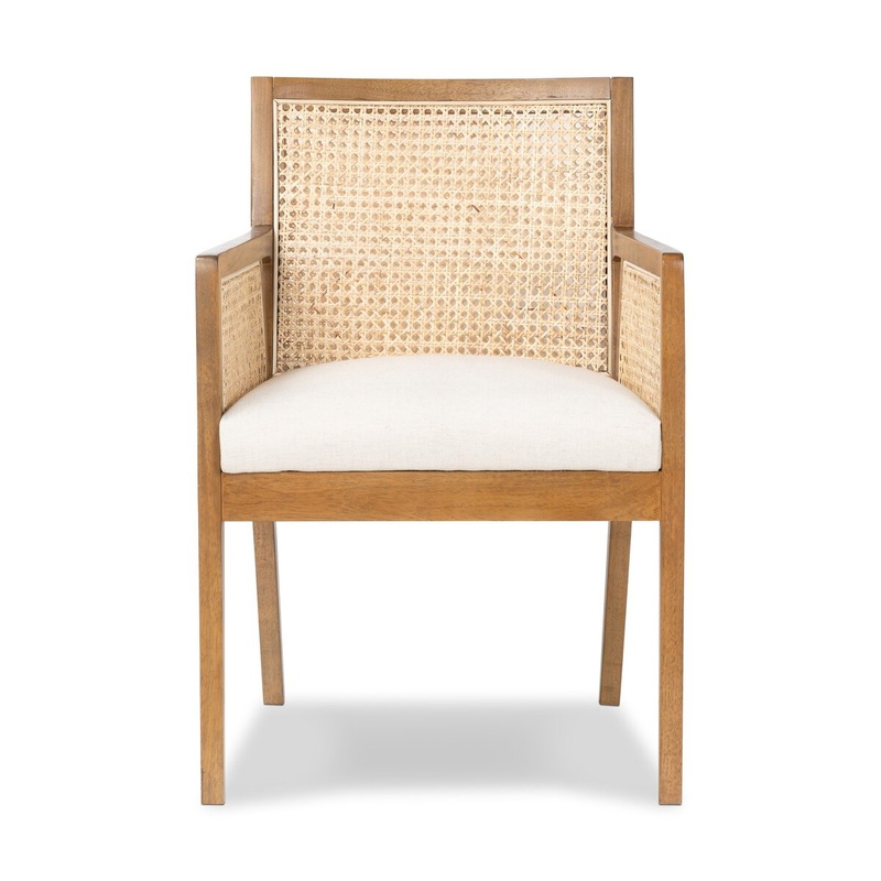 Antonia Cane Dining Armchair – Toasted Parawood Savile Flax