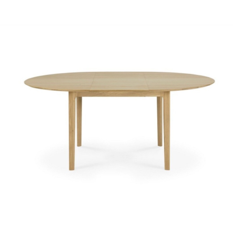 Bok Round Extendable Dining Table,51/70.5″ -Oak