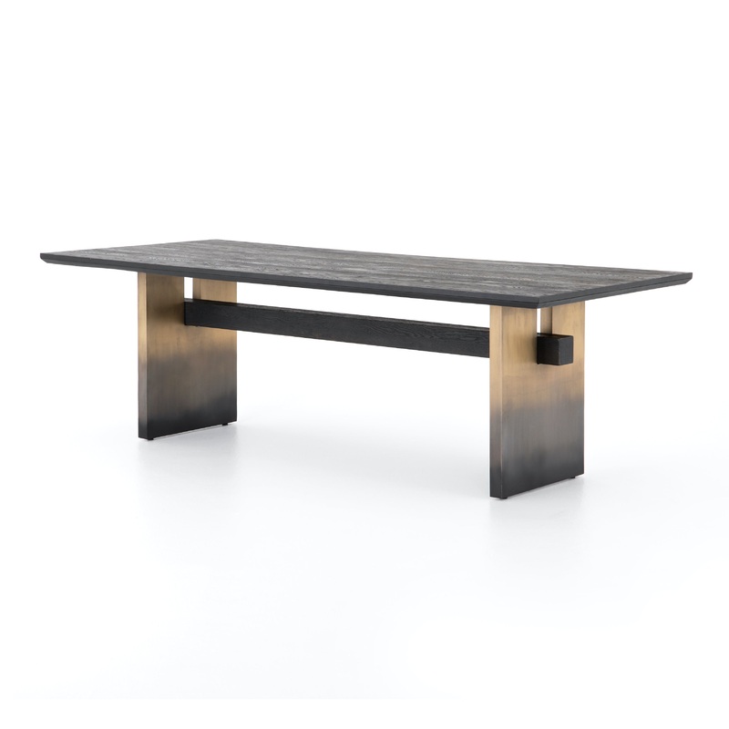 Brennan Dining Table – Worn Black Oak