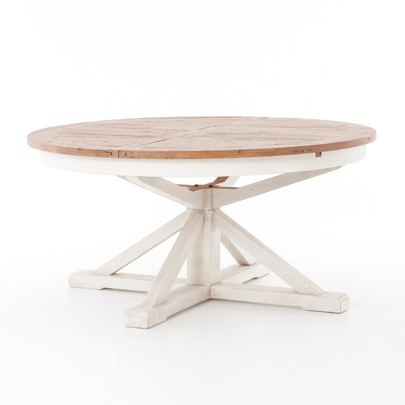 Cintra Extension Dining Table 63″-Limestone White