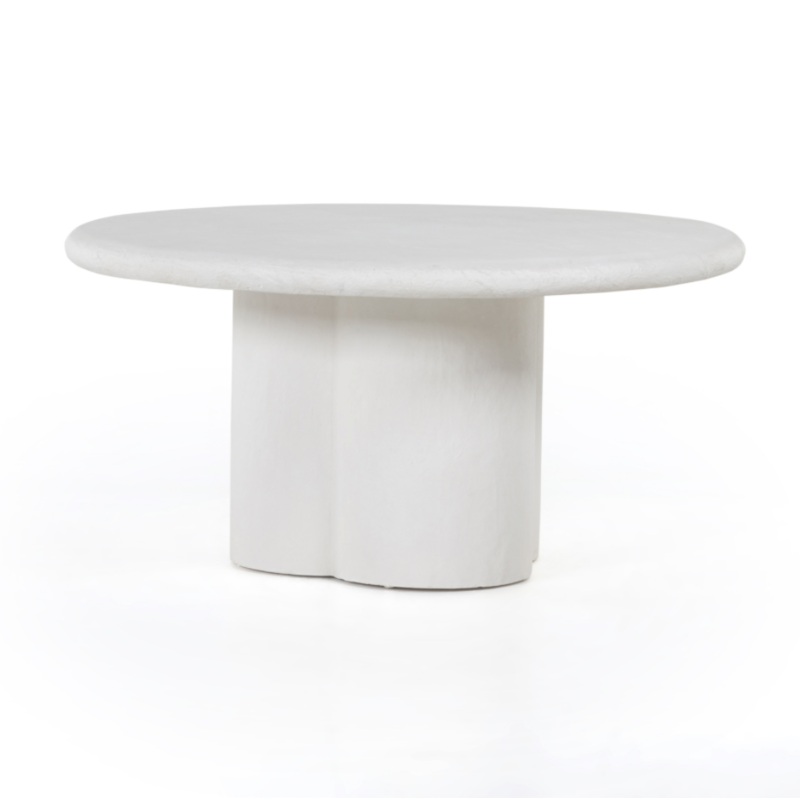 Grano Dining Table – White Plaster Molded Concrete
