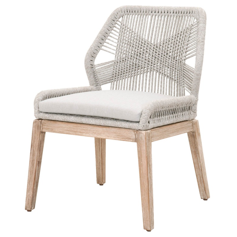 Loom Dining Chair – Taupe & White Flat Rope