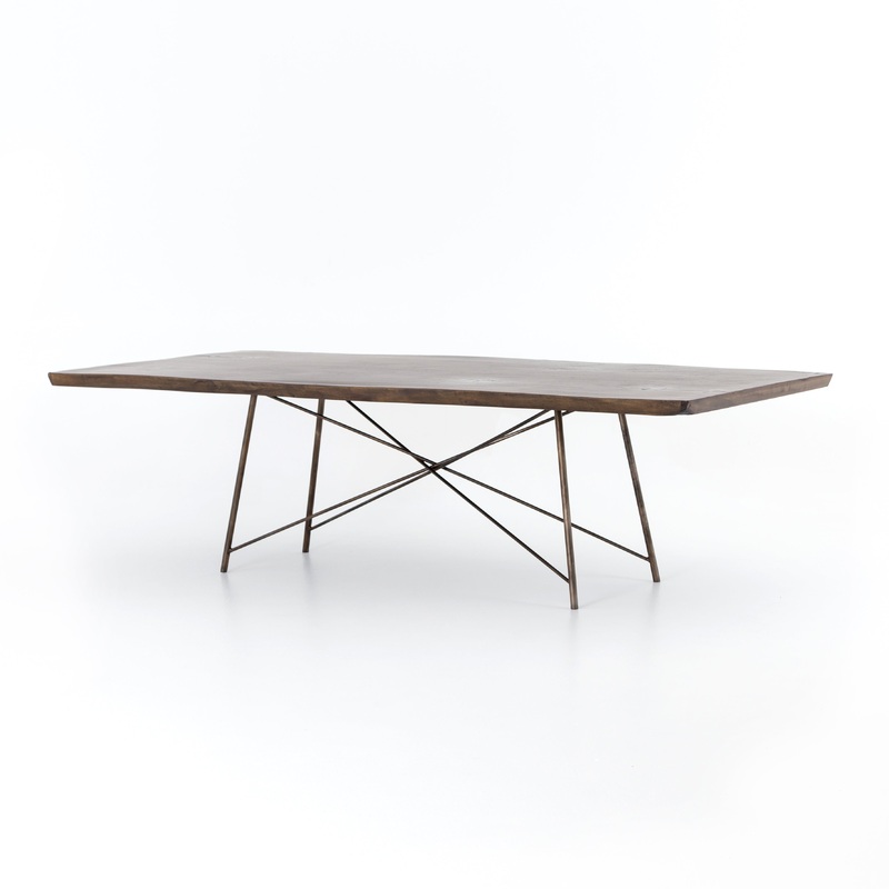 Rocky Dining Table – Bronzed Iron
