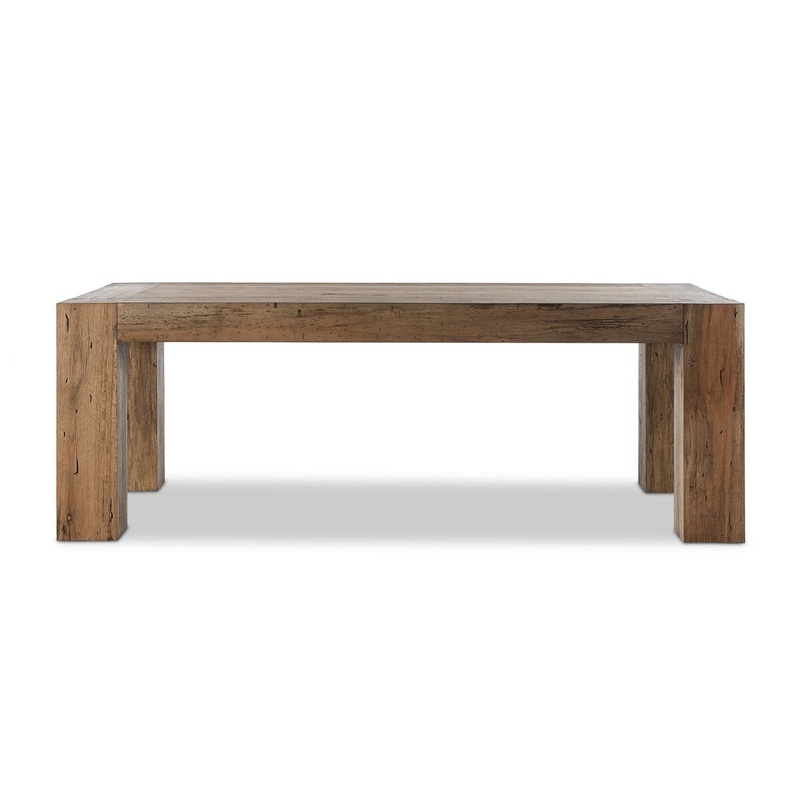 Abaso Dining Table 86″ – Rustic Wormwood Oak