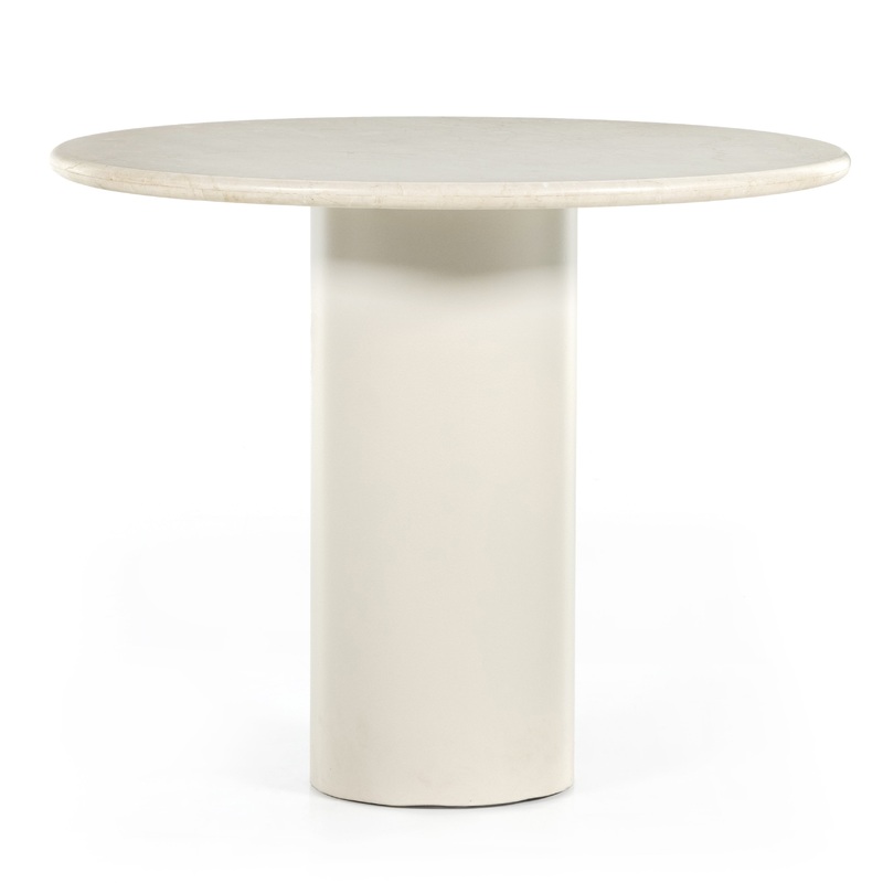 Belle Round Dining Table,38″ – Cream Marble