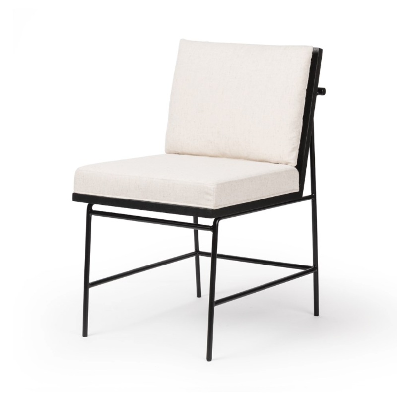 Crete Dining Chair-Savile Flax w/ Black Frame