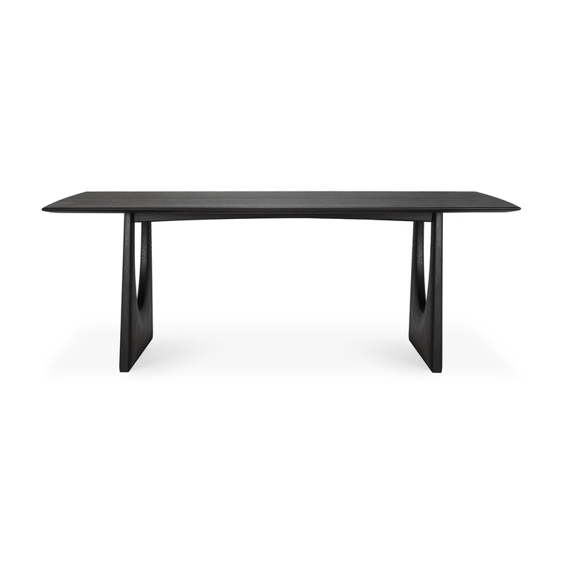 Geometric dining table – 86.5″ – Black Oak