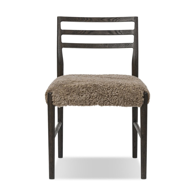 Glenmore Dining Chair- Light Carbon – Taupe Shearling